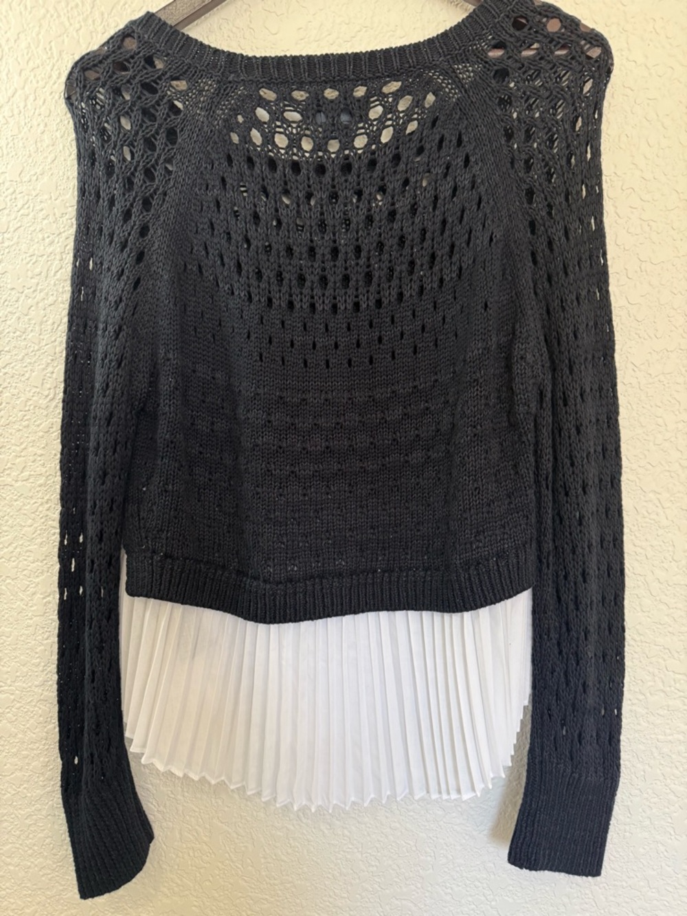 Maeve for‎ Anthropologie Layered Knit Sweater|  Pleated Hem | Boho Chic | Size M - Picture 6 of 13